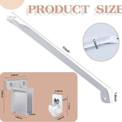 4pcs 12Inch Wire Shelf Brackets Set, Metal White Closet Support Bracket with End & Clips Hidden Wall Shelving Accessories for Shelves Racks (Shelf not Include) - 4 pack end bracket.