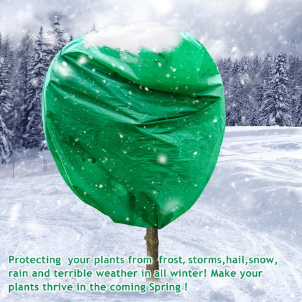 2pcs Huge Plant Covers Freeze Protection, 95"x83" Winter Tree Cover with Zipper Drawstring Thickened Frost Blanket Cloth Outside Plants Wrap Bag Garden for Potted Shrubs Flower Fruit.