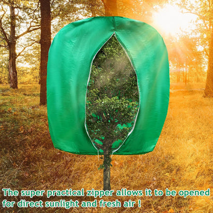 2pcs Huge Plant Covers Freeze Protection, 95"x83" Winter Tree Cover with Zipper Drawstring Thickened Frost Blanket Cloth Outside Plants Wrap Bag Garden for Potted Shrubs Flower Fruit.
