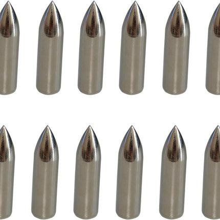 100 Grain Glue on Field Points Archery Replacement Practice Target Arrow Tips 12 Pack -.