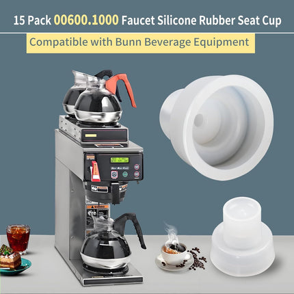 15 Pack 00600.1000 Faucet Silicone Seat Cup Compatible with Bunn Tea Maker Coffee Maker,Tea urns Nozzles Replacment Parts,Fits 1GDSG and Digital TF Server Series Brewers Warmers. -.