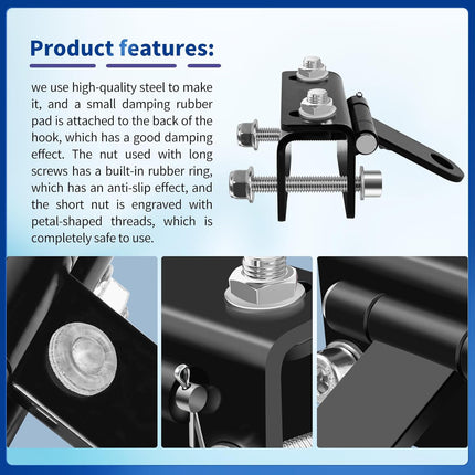 Universal Snowmobile Bumper Hitch Tongue Type Tow Carrier Compatible with Ski Doo Polaris REV Arctic Cat Yamaha and More, Adjustable Heavy-Duty Steel Sled Trailer Towing Hook -.