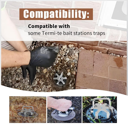 4 Pack Aluminum Access Tool for Open Termi-te Bait Stations Trap Lid，Easily and in Bulk Your Lid，Make Inspection Easier Faster -.