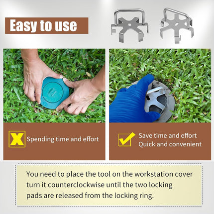 4 Pack Aluminum Access Tool for Open Termi-te Bait Stations Trap Lid，Easily and in Bulk Your Lid，Make Inspection Easier Faster -.