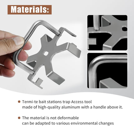 4 Pack Aluminum Access Tool for Open Termi-te Bait Stations Trap Lid，Easily and in Bulk Your Lid，Make Inspection Easier Faster -.