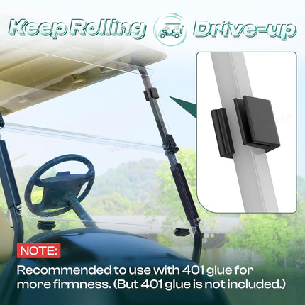 Universal Golf Cart Windshield Retaining Clips EZGO CLUB CAR YAMAHA,Set of 2 -.