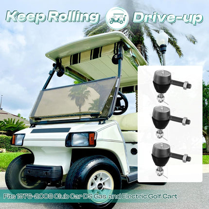 Ball Joint Kit,Set of (3) Tie Rod End with grease fitting Fits for Club Car DS Golf Carts (1976-2008) -.