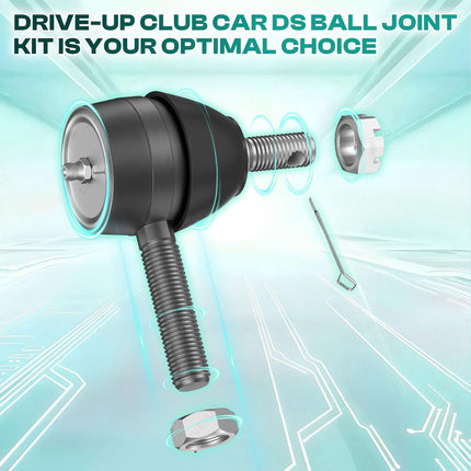 Ball Joint Kit,Set of (3) Tie Rod End with grease fitting Fits for Club Car DS Golf Carts (1976-2008) -.