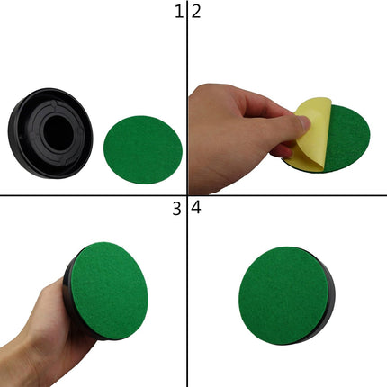 12 Pack Self Adhesive Air Hockey Mallet Felt Pads, Green, 94mm (green-12 Pack).