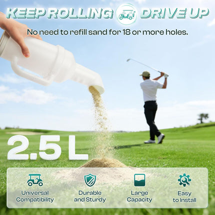 Universal Divot Filler Sand Bottle with Rattle Proof Holder Suitable for Yamaha, EZGO and Club Car Golf Cart 2 pcs -.