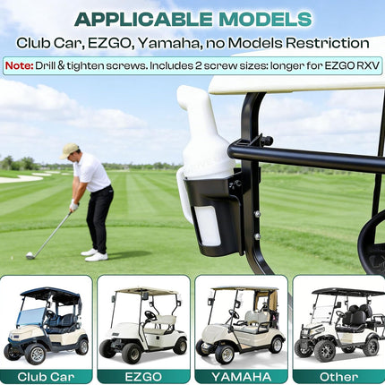 Universal Divot Filler Sand Bottle with Rattle Proof Holder Suitable for Yamaha, EZGO and Club Car Golf Cart 2 pcs -.
