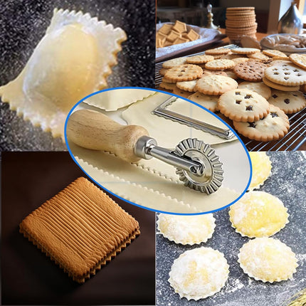 Pastry Wheel, Dough Ravioli Crimper, Pizza Cutter, Dumplings Lasagna Pierogi Cutter for Home Kitchen, 1.3" 1 PC - Piece.