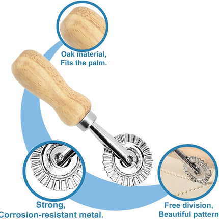 Pastry Wheel, Dough Ravioli Crimper, Pizza Cutter, Dumplings Lasagna Pierogi Cutter for Home Kitchen, 1.3" 1 PC - Piece.