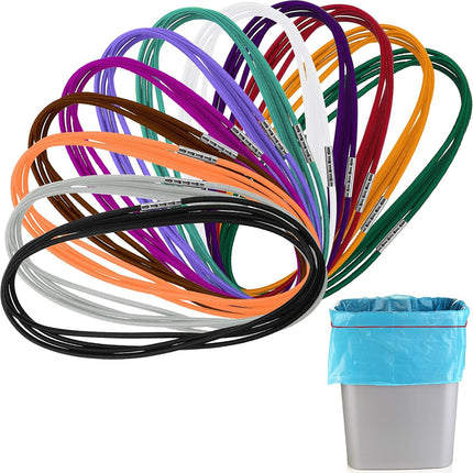 12 Trash Can Rubber Bands 13-30 Gallon Garbage Cans, 3.28 ft, Colorful Large for Home Kitchen Office Indoor and Outdoor Party -.
