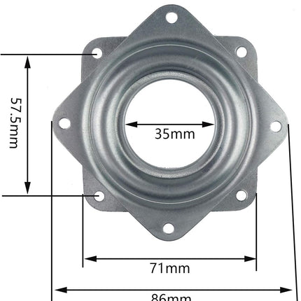 4 Pack 2.8 Inches Lazy Susan Turntable, 5/16 InchesThick & 100 LB Capacity,Silver.