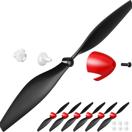 6 Sets Spare Rc Plane Propellers Airplane Carbon Fiber Nose Cone Compatible with Tr-p51 4 Channel Remote Control Propeller Savers and Adapter -.