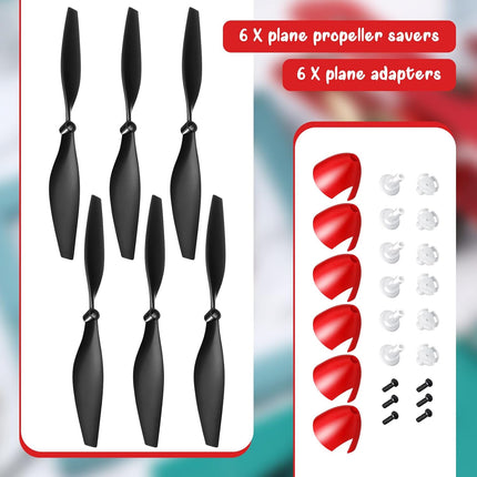 6 Sets Spare Rc Plane Propellers Airplane Carbon Fiber Nose Cone Compatible with Tr-p51 4 Channel Remote Control Propeller Savers and Adapter -.