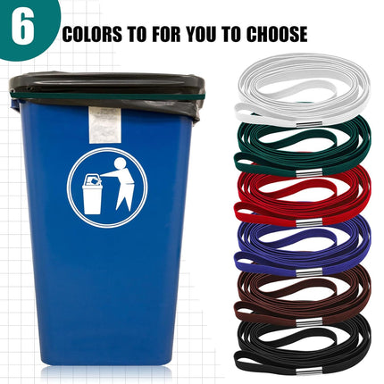 6 Pieces Trash Can Rubber Bands, Suitable for 60-98 Gallon Cans,Perimeter from 102 Inches to 150 Large Multi-functional Bands Kitchen Camping,6 Colors(Flat) -.