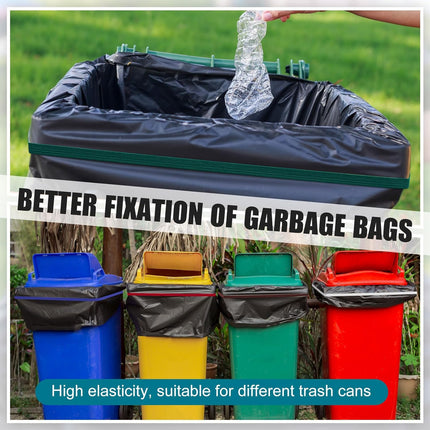 6 Pieces Trash Can Rubber Bands, Suitable for 60-98 Gallon Cans,Perimeter from 102 Inches to 150 Large Multi-functional Bands Kitchen Camping,6 Colors(Flat) -.