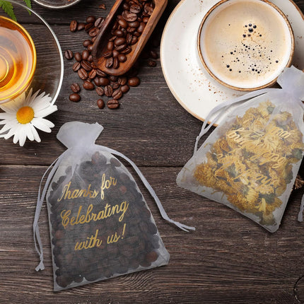100 Pcs Sheer Organza Bags Wedding Favor Mesh Drawstring Thank You Gift Bag for Guests Candy Favors, Bridal Shower, Anniversary, Birthday(4 x 6 Inch,White) White 1 Count (Pack of 100).