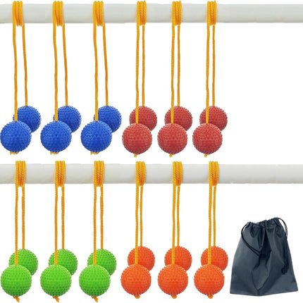 12 Pack Ladder Balls Toss Ball Replacement with Storage Bag for Match (red Blue Orange Green) Red Green.