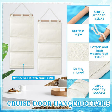 2 Pcs Fish Extenders Cruise Gift Hanger with 3 Pockets 2026 Fe Hanging Cabin Door Organizer Line for Travel Essentials Exchanges and Pixie Dust(White) White -.