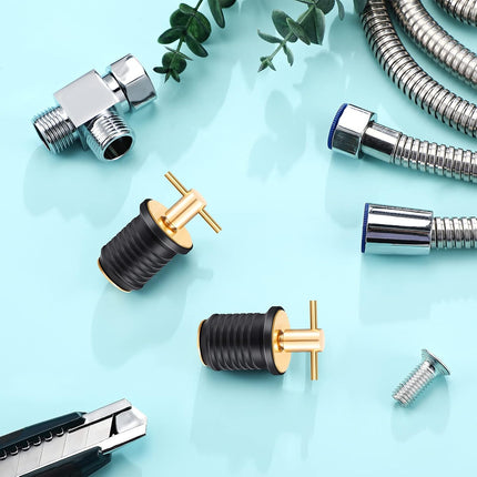 2 Pcs T-Handle Boat Drain Plug Brass Snap for Marine 1 Inch -.