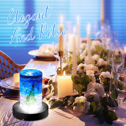4 Pieces Wood LED Display Light Base Crystal Stand Remote Control Round 16 Lighting Modes Wooden Lighted Holder Colorful Pedestal for Glass Resin Ball(Black) black -.
