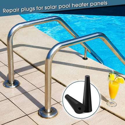 60 Pcs Pool Solar Panels Repair Plugs Heater Kit for Swimming Panels, Black (0.250) - 0.250" Diameter.