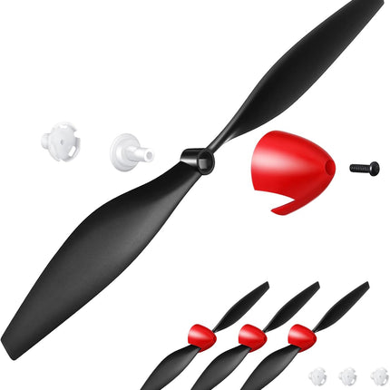 3 Sets Spare Rc Plane Propellers Airplane Carbon Fiber Nose Cone Compatible with Tr-p51 4 Channel Remote Control Propeller Savers and Adapter -.