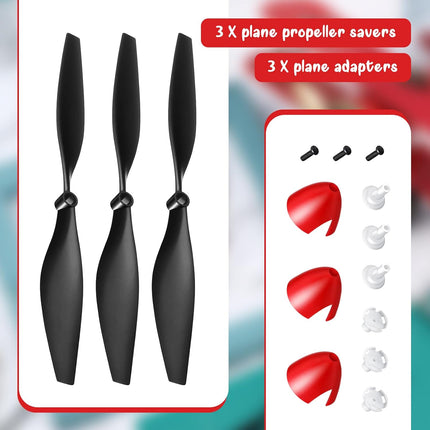 3 Sets Spare Rc Plane Propellers Airplane Carbon Fiber Nose Cone Compatible with Tr-p51 4 Channel Remote Control Propeller Savers and Adapter -.