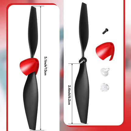 3 Sets Spare Rc Plane Propellers Airplane Carbon Fiber Nose Cone Compatible with Tr-p51 4 Channel Remote Control Propeller Savers and Adapter -.