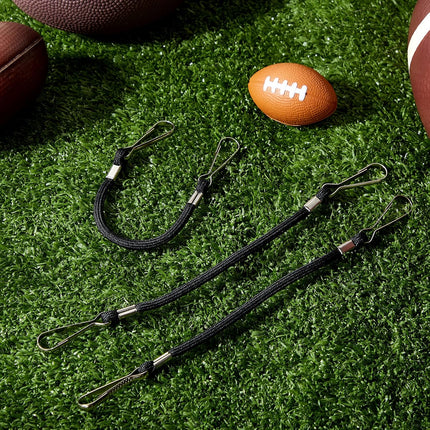 3 Pcs Whistle Lanyard Double Clip Lightweight and Sturdy Nylon with Metal for Coach Wrestling Referee School Football Basketball Team Class Competition Training, Black -.