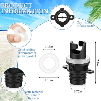 4 Pcs Inflatable Kayak Pump Adapter Compatible with Halkey Roberts Valve Paddle Board Air Hose Replacement Accessories for Boat Bed -.