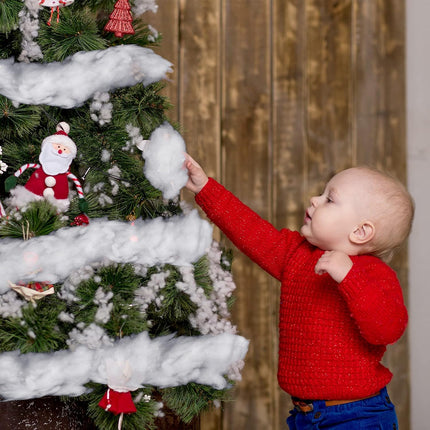 Fake Snow Decor Artificial Fluffy Fiber Stuffing White for Tree Covering Home and Party Decorations(480 G) - 480 G.