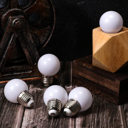 LED Night Light Bulb 1 Watt Low Wattage Bulbs 7.5 Equivalent 4511220 Lighting S11 White Lightbulb Small Globe with E26 Medium Base G45 2700k Not Dimmable for Outdoor Christmas, 8 Pieces -.