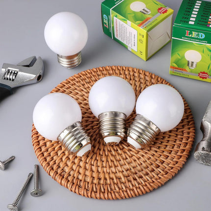 LED Night Light Bulb 1 Watt Low Wattage Bulbs 7.5 Equivalent 4511220 Lighting S11 White Lightbulb Small Globe with E26 Medium Base G45 2700k Not Dimmable for Outdoor Christmas, 8 Pieces -.