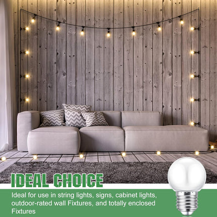LED Night Light Bulb 1 Watt Low Wattage Bulbs 7.5 Equivalent 4511220 Lighting S11 White Lightbulb Small Globe with E26 Medium Base G45 2700k Not Dimmable for Outdoor Christmas, 8 Pieces -.