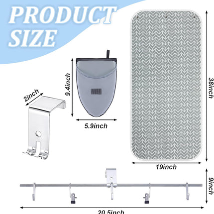 Over-the-door Steaming Station 38" x 19" Clothes Steamer with Ironing Glove 100% Cotton Cover an Aluminum Vapor Protection Layer for Home and Travel Use -.