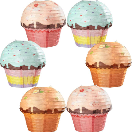 6 Pieces 12 Inches Large Candyland Cupcake Party Decoration Halloween Donut Lanterns Ice Cream Decor Dessert Candy Sweet for Wedding Baby Shower Birthday Supply -.