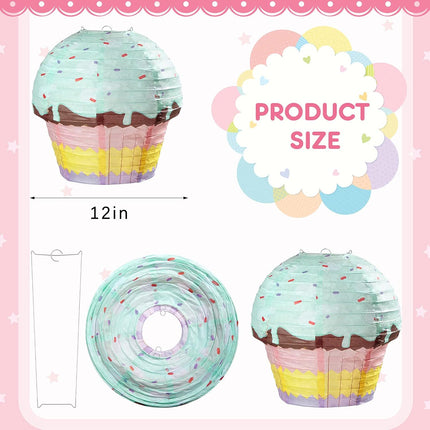 6 Pieces 12 Inches Large Candyland Cupcake Party Decoration Halloween Donut Lanterns Ice Cream Decor Dessert Candy Sweet for Wedding Baby Shower Birthday Supply -.