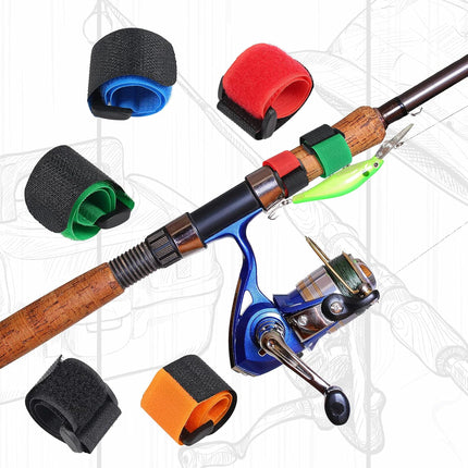 Fishing Rod Straps Ties Pole Belt Holder Strap Multi Color -.