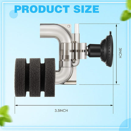 2 Pieces Mini Aquarium Single Sponge Filter Submersible Foam Quiet for Small Fish Tank 0.5-5 Gallon Fixed Freshwater Salt Water -.