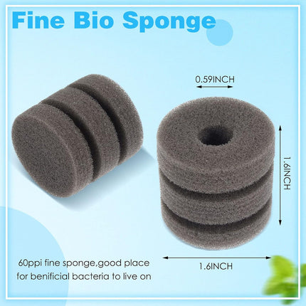 2 Pieces Mini Aquarium Single Sponge Filter Submersible Foam Quiet for Small Fish Tank 0.5-5 Gallon Fixed Freshwater Salt Water -.