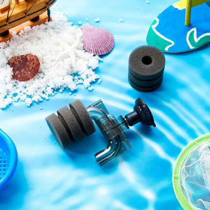 2 Pieces Mini Aquarium Single Sponge Filter Submersible Foam Quiet for Small Fish Tank 0.5-5 Gallon Fixed Freshwater Salt Water -.