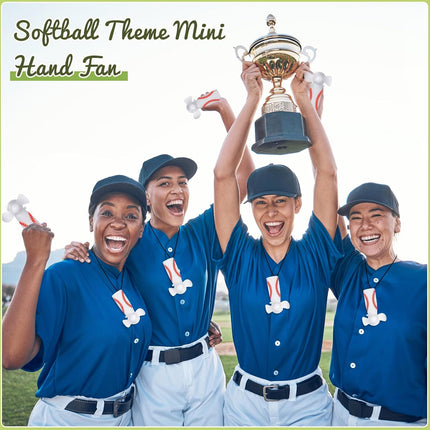 12 Pcs Baseball Team Gifts Mini Electric Portable Fan Bulk with Lanyards Powerful Personal Handheld for Summer Sport Gift Party, Battery Not Include -.