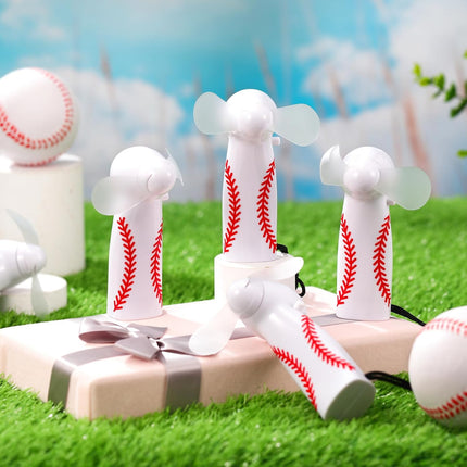12 Pcs Baseball Team Gifts Mini Electric Portable Fan Bulk with Lanyards Powerful Personal Handheld for Summer Sport Gift Party, Battery Not Include -.