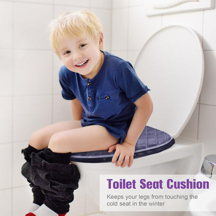 8 Pcs Toilet Seat Covers Pads for Bathroom Soft Thicker Warmer Cushion Comfortable Washable Cover with Zipper Home Reusable -.