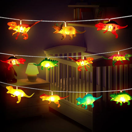 20 LED 9.8 FT Dinosaur String Lights for Boys Room Battery Operated Dino Light Girls Kids Bedroom Decor Christmas Tree Decoration Holiday Party Garden Tent Wall - Ft.