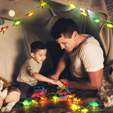 20 LED 9.8 FT Dinosaur String Lights for Boys Room Battery Operated Dino Light Girls Kids Bedroom Decor Christmas Tree Decoration Holiday Party Garden Tent Wall - Ft.